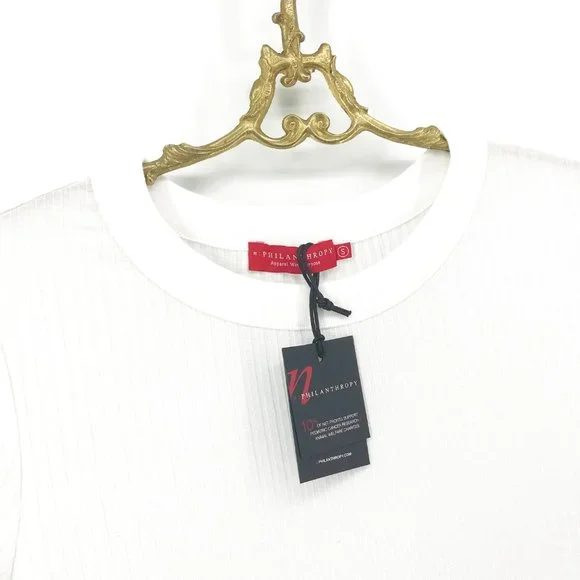 NEW🌺n:PHILANTHROPY Champ Ribbed White Tee - Picture 3 of 10